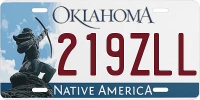 OK license plate 219ZLL