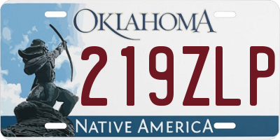 OK license plate 219ZLP