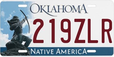 OK license plate 219ZLR