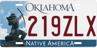 OK license plate 219ZLX