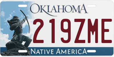 OK license plate 219ZME