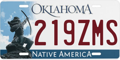 OK license plate 219ZMS