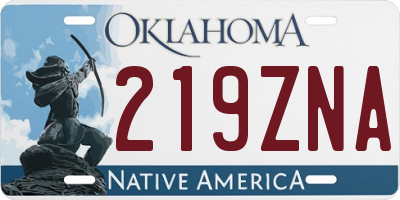 OK license plate 219ZNA