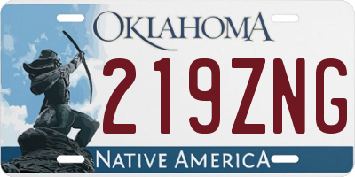 OK license plate 219ZNG