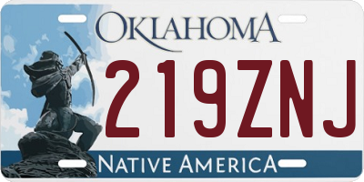 OK license plate 219ZNJ