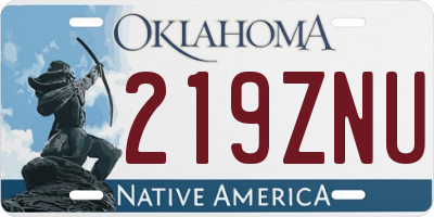 OK license plate 219ZNU