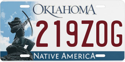 OK license plate 219ZOG