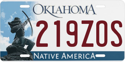 OK license plate 219ZOS