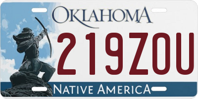 OK license plate 219ZOU