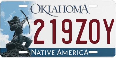OK license plate 219ZOY