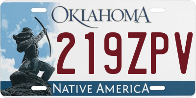 OK license plate 219ZPV