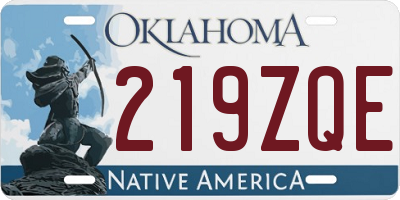 OK license plate 219ZQE