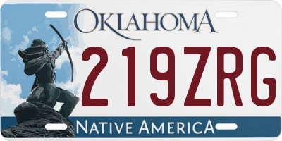 OK license plate 219ZRG