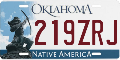 OK license plate 219ZRJ