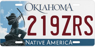 OK license plate 219ZRS