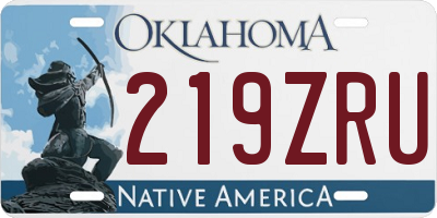 OK license plate 219ZRU