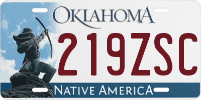 OK license plate 219ZSC