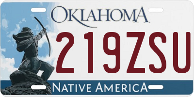 OK license plate 219ZSU