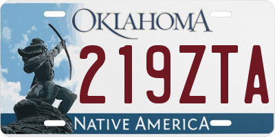 OK license plate 219ZTA