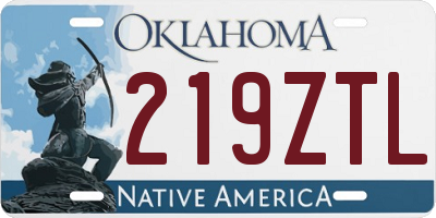 OK license plate 219ZTL
