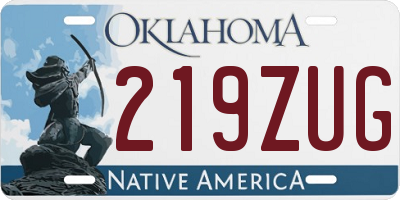 OK license plate 219ZUG