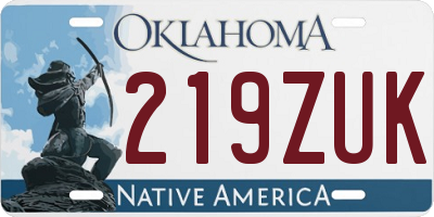 OK license plate 219ZUK