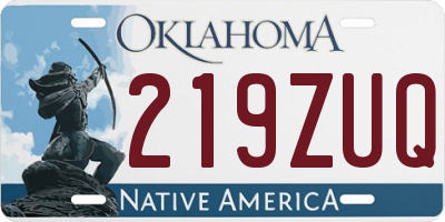 OK license plate 219ZUQ