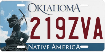 OK license plate 219ZVA