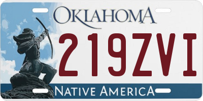 OK license plate 219ZVI