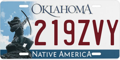 OK license plate 219ZVY