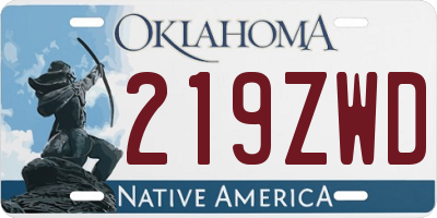 OK license plate 219ZWD