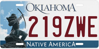 OK license plate 219ZWE