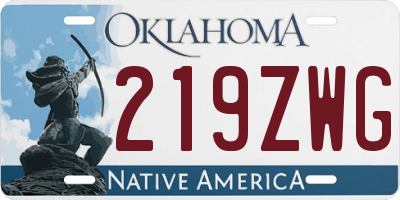 OK license plate 219ZWG