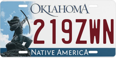 OK license plate 219ZWN