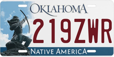 OK license plate 219ZWR