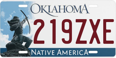 OK license plate 219ZXE