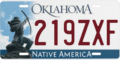 OK license plate 219ZXF