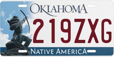 OK license plate 219ZXG