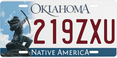 OK license plate 219ZXU