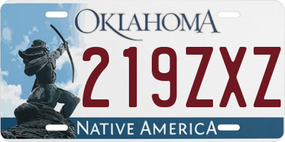 OK license plate 219ZXZ