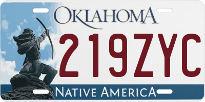 OK license plate 219ZYC