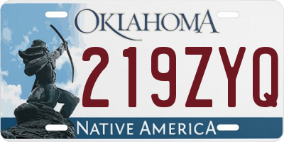 OK license plate 219ZYQ