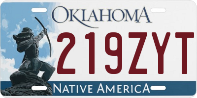 OK license plate 219ZYT