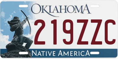 OK license plate 219ZZC