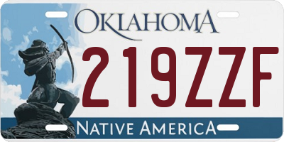 OK license plate 219ZZF