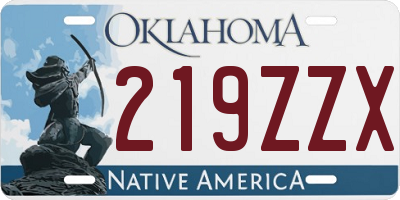 OK license plate 219ZZX