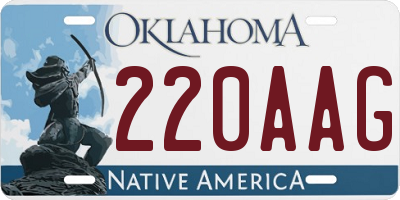 OK license plate 220AAG