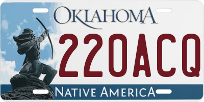 OK license plate 220ACQ