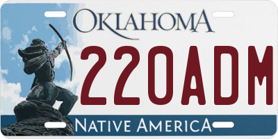 OK license plate 220ADM
