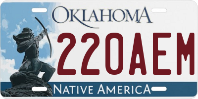 OK license plate 220AEM
